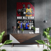 NBA - All Stars Brushed Aluminum Dibond Wall Art.